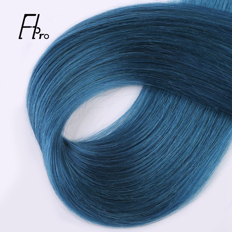 Premium Virgin Hair Blue Color Tape Hair Extensions Straight 18 inches